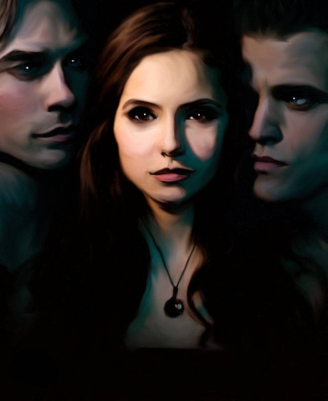 Vampire Diaries Realistic Art Wallpaper