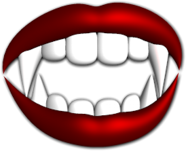 Vampire Fangs Red Lips PNG