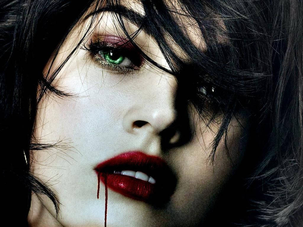 Vampire Girl Face Close-up