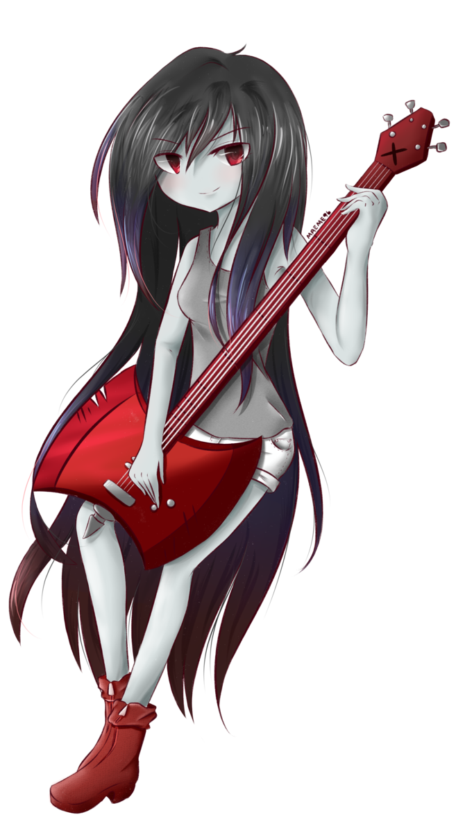 Vampire Girlwith Red Guitar PNG