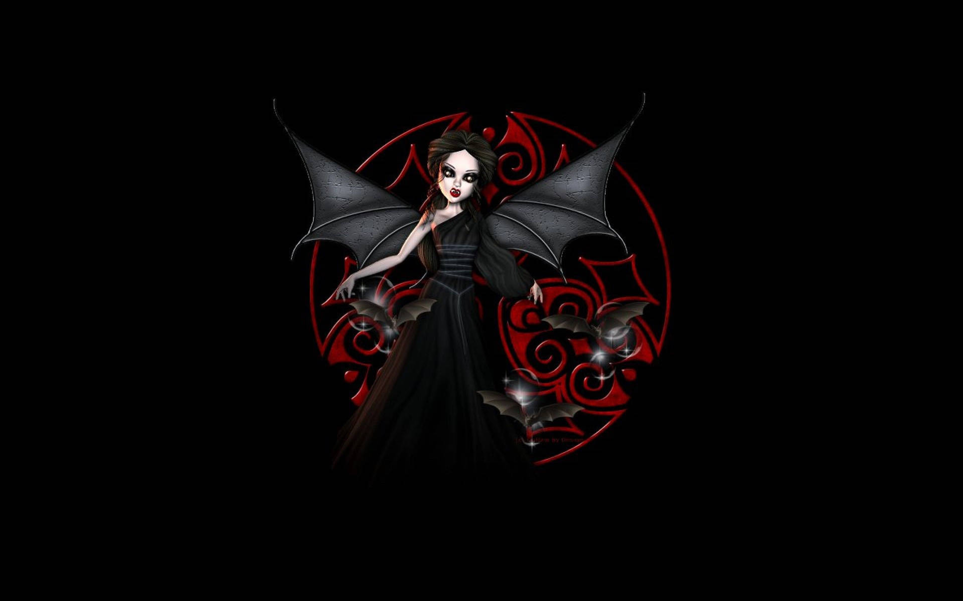 Vampire Goth Girl Wallpaper