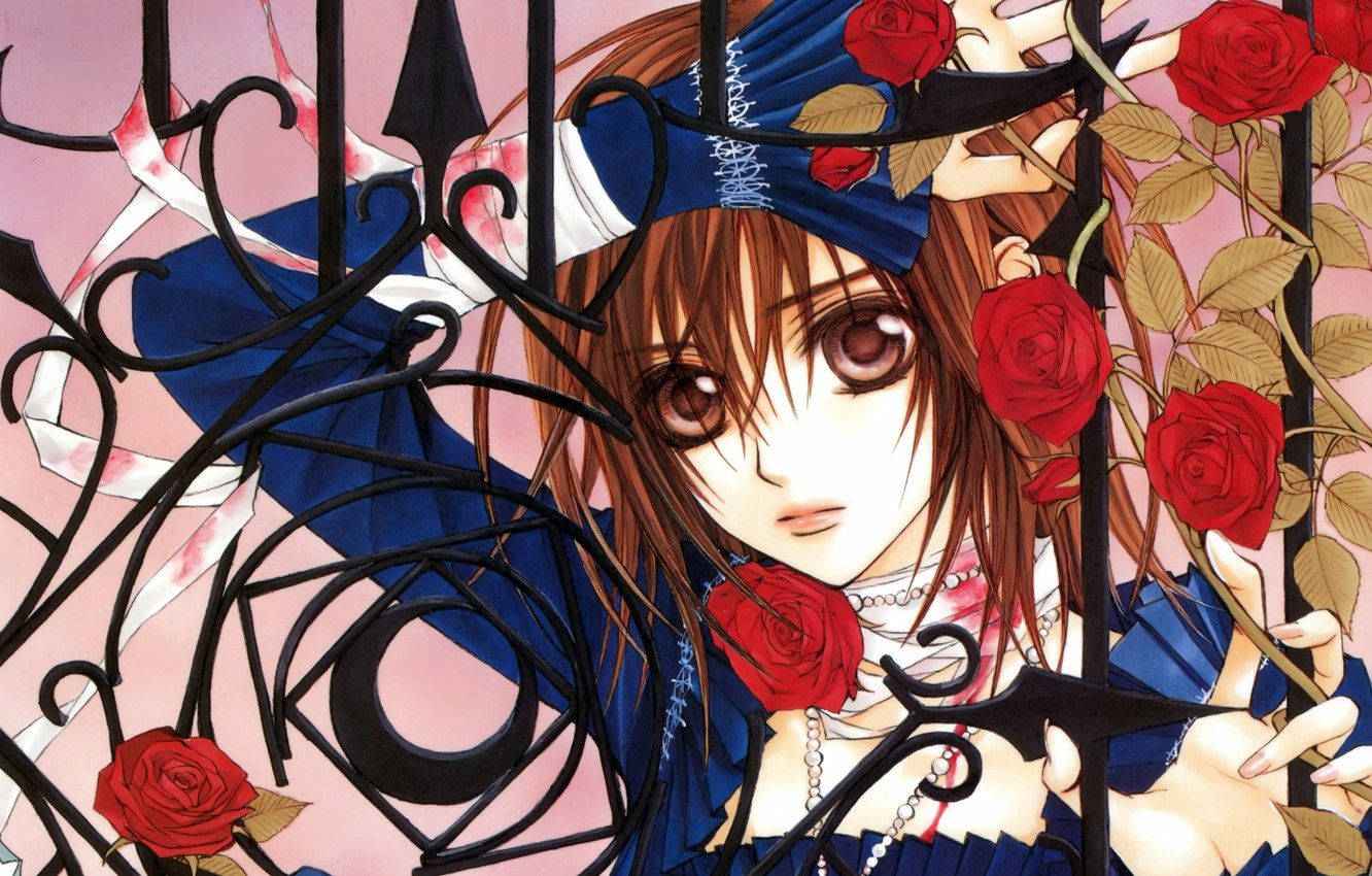 Vampire Knight Yuki With Roses Wallpaper
