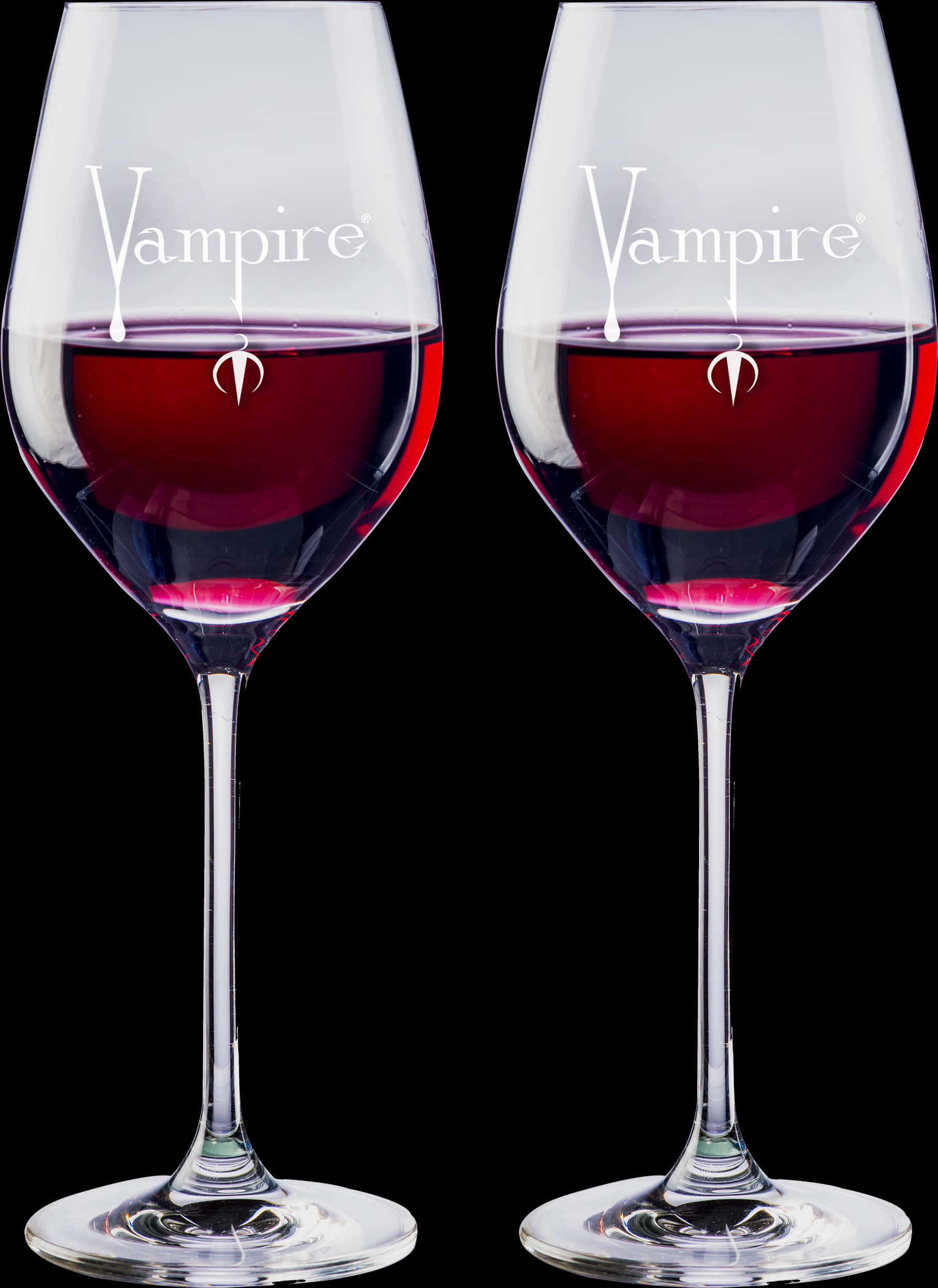 Vampire Themed Wine Glasses PNG