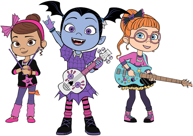 Vampirinaand Friends Playing Music PNG