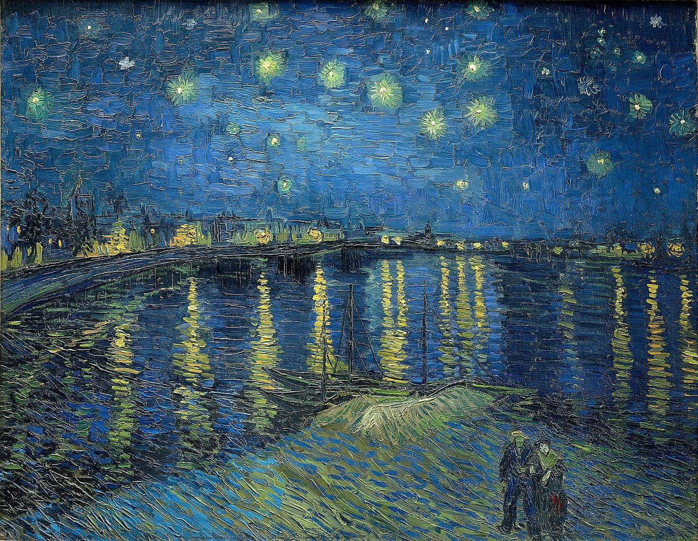 Starrynight Over The Rhône Af Vincent Van Gogh.