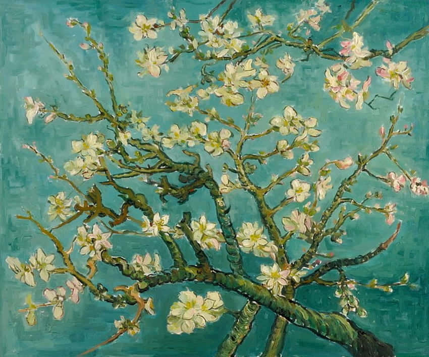 "Almond Blossoms" by Dutch Post-Impressionist Painter, Vincent Van Gogh Wallpaper