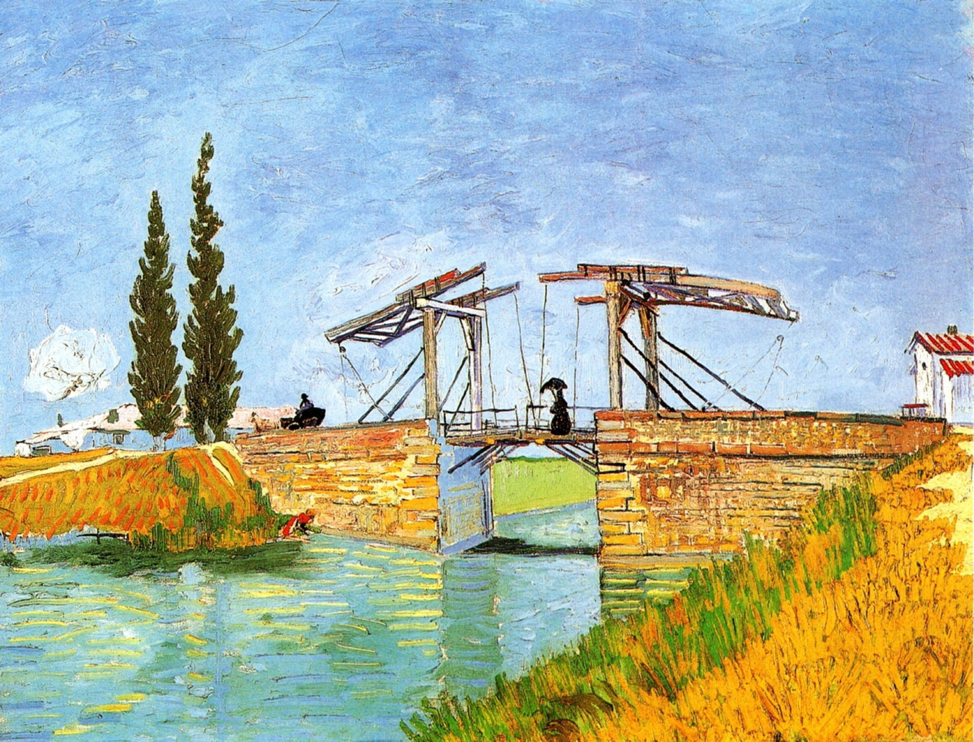 Van Gogh Langlois Bridge At Arles Wallpaper