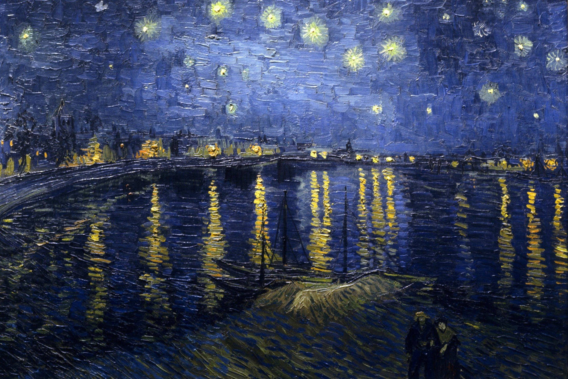 Van Gogh Starry Night Over Rhone Wallpaper