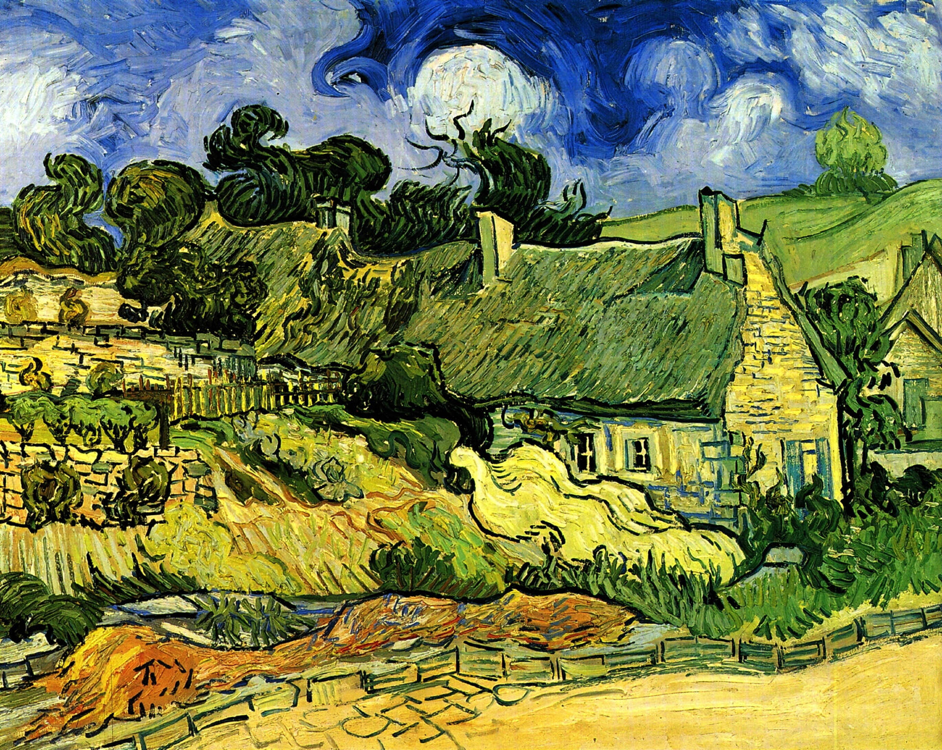 Van Gogh Thatched Cottages At Cordeville