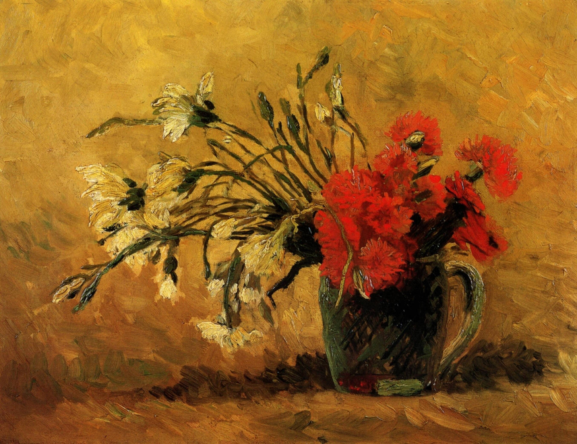 Van Gogh Vase With Carnations Wallpaper