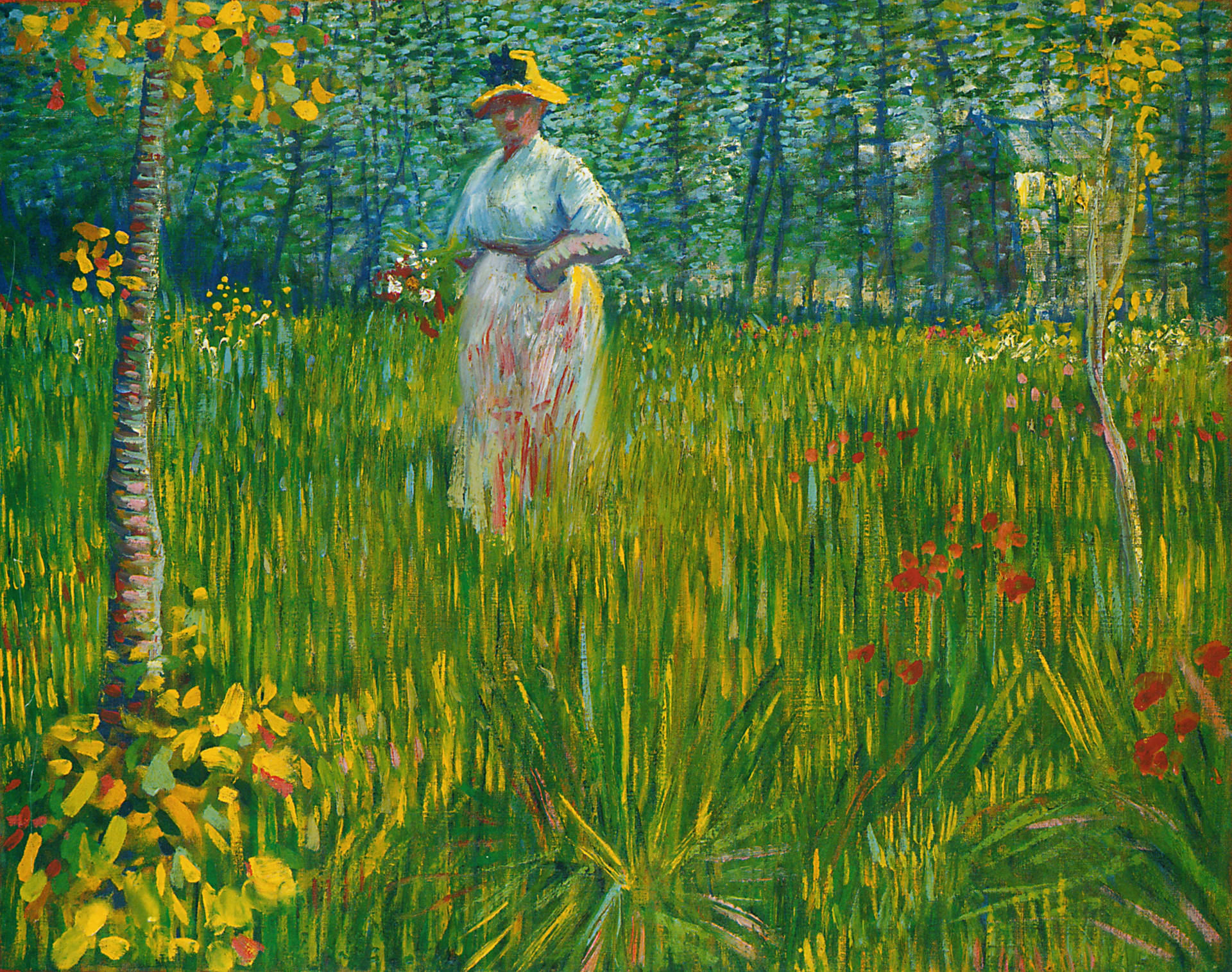 Van Gogh Woman Walking In Garden