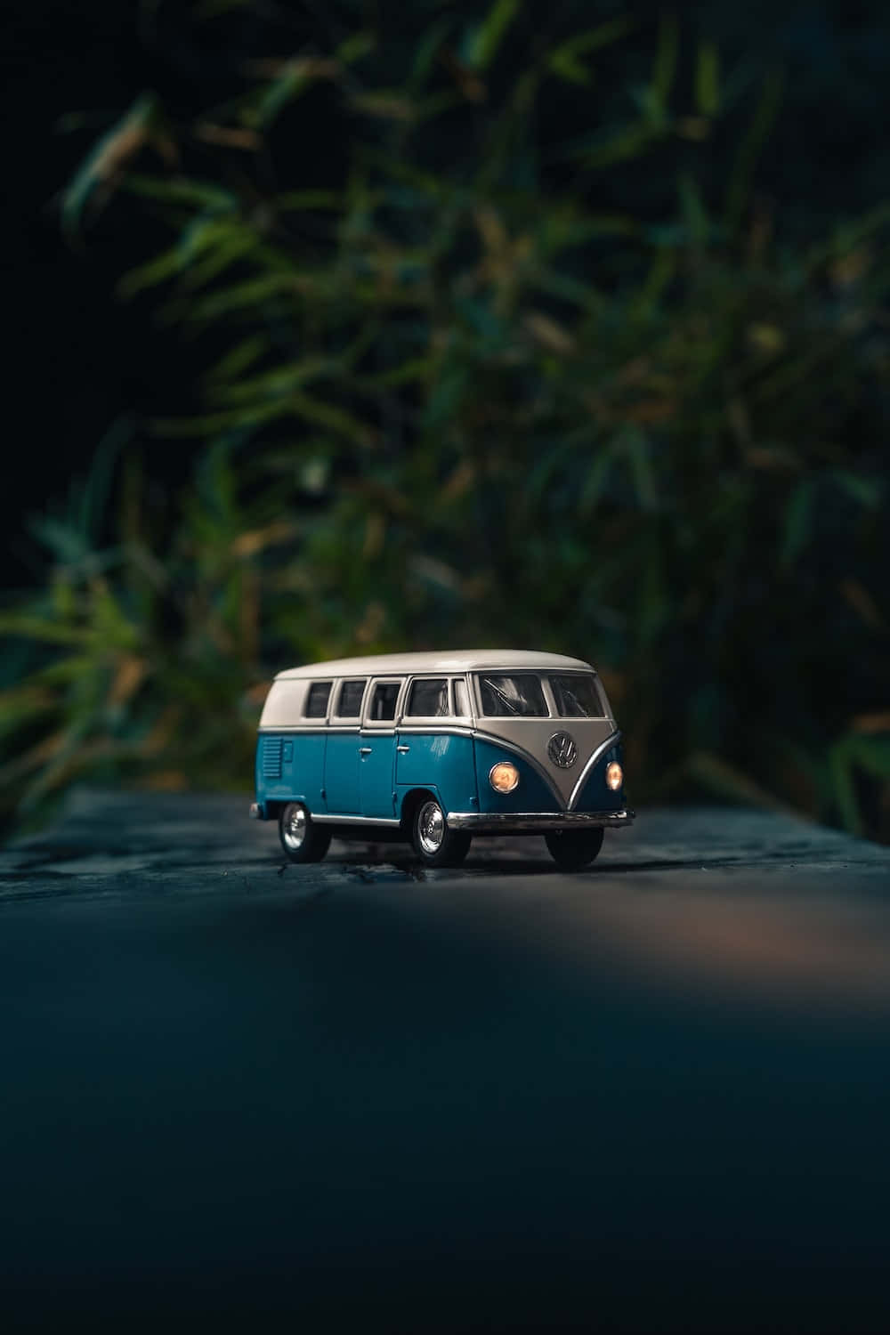An old-fashioned blue van, energizing for a new journey.
