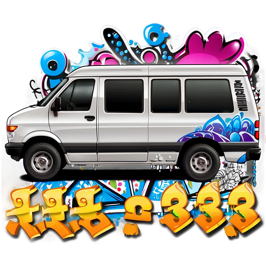 Van With Graffiti Art Png 06202024 PNG