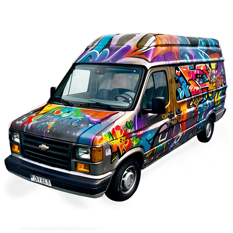 Van With Graffiti Art Png Ucg40 PNG