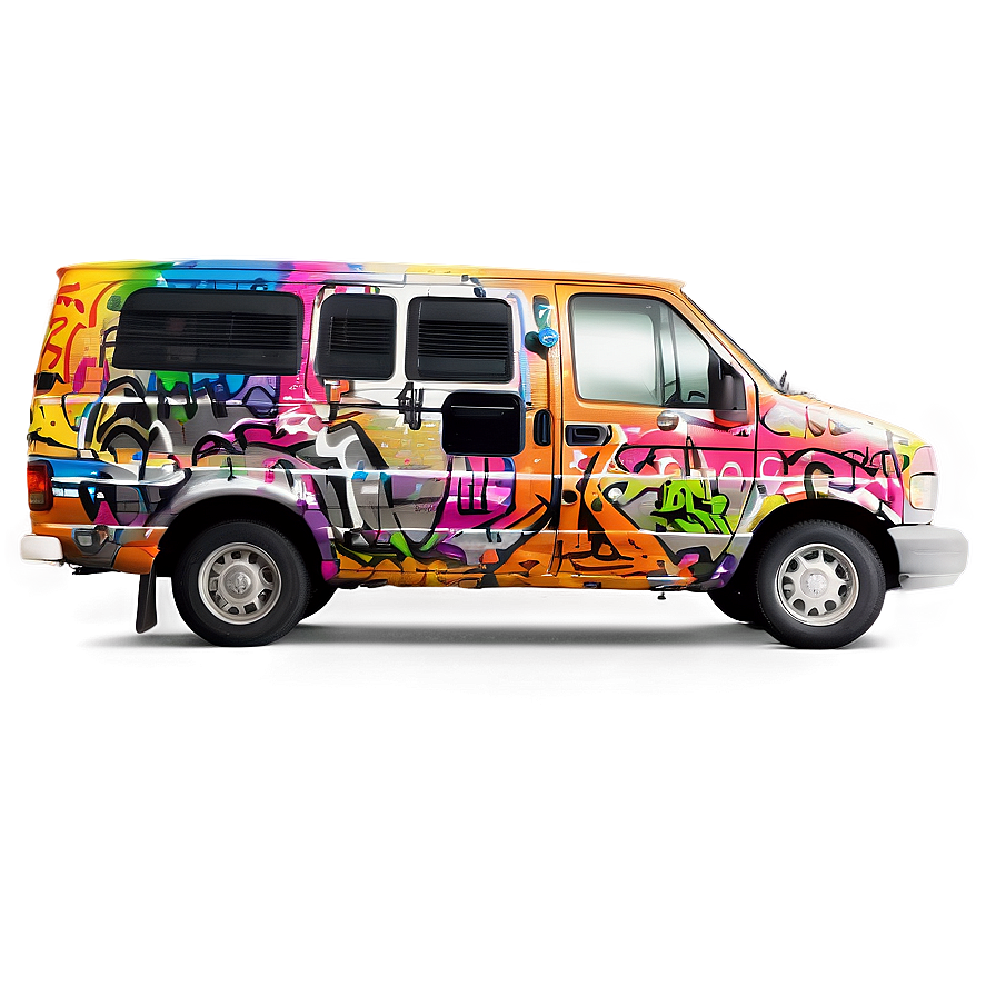 Van With Graffiti Art Png Uwl PNG