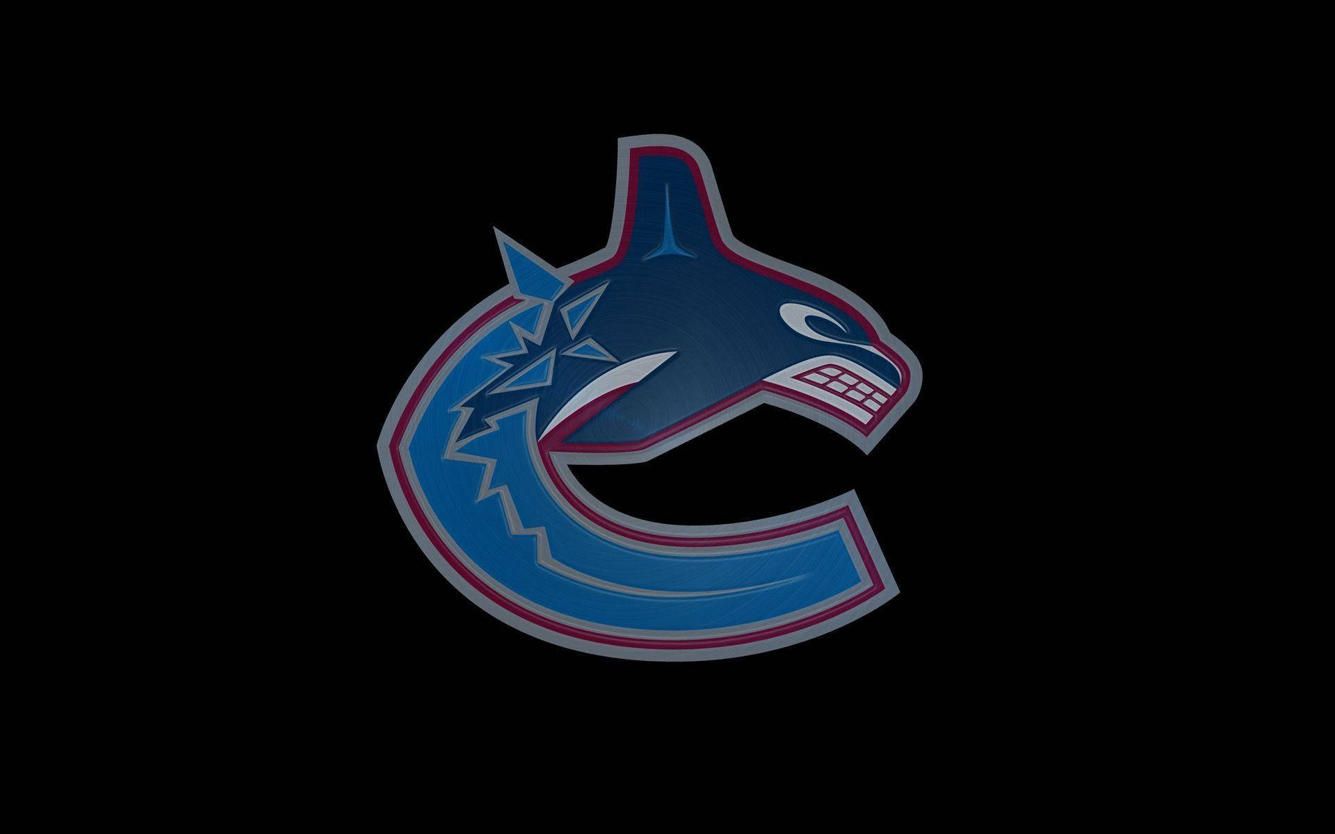 Logotipode Los Vancouver Canucks En Negro. Fondo de pantalla