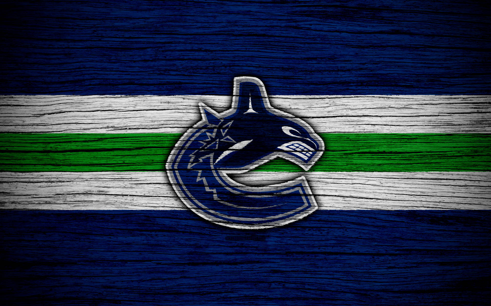 Vancouver Canucks On Painted Wood Wallpaper
