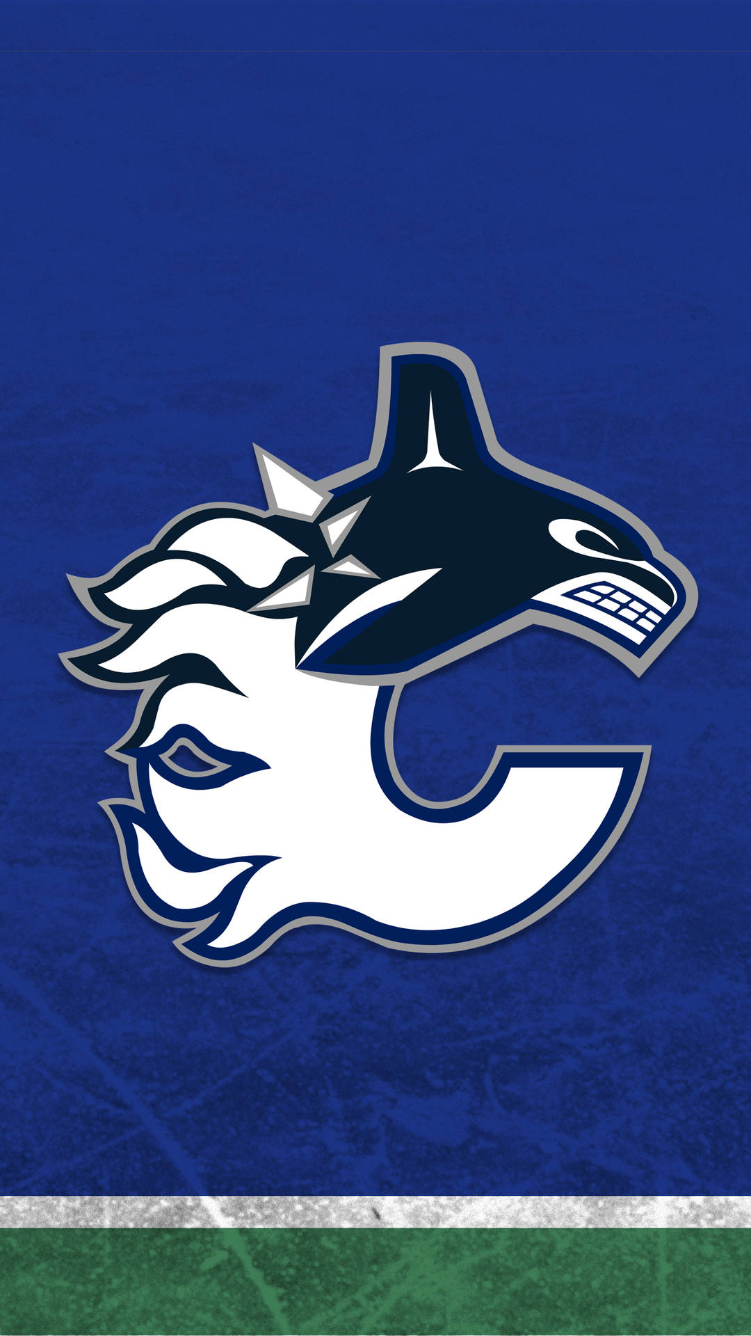 Vancouver Canucks White Flame Logo Wallpaper