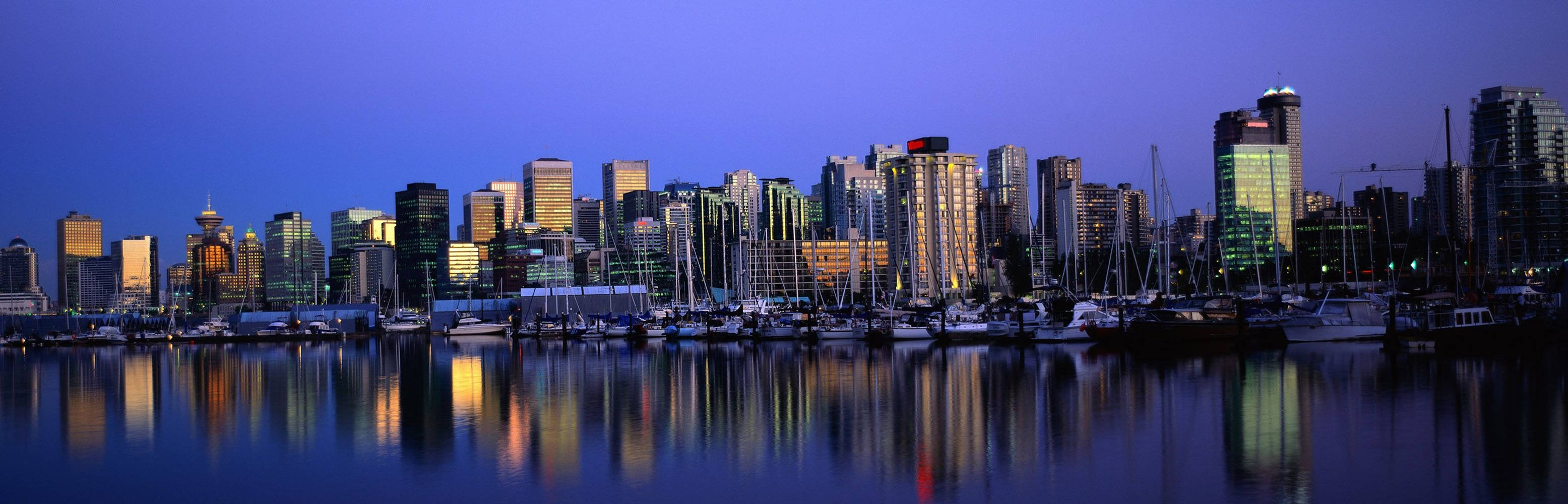Vancouver Skyline Skyskrabere Til Skærme Monitorer Wallpaper