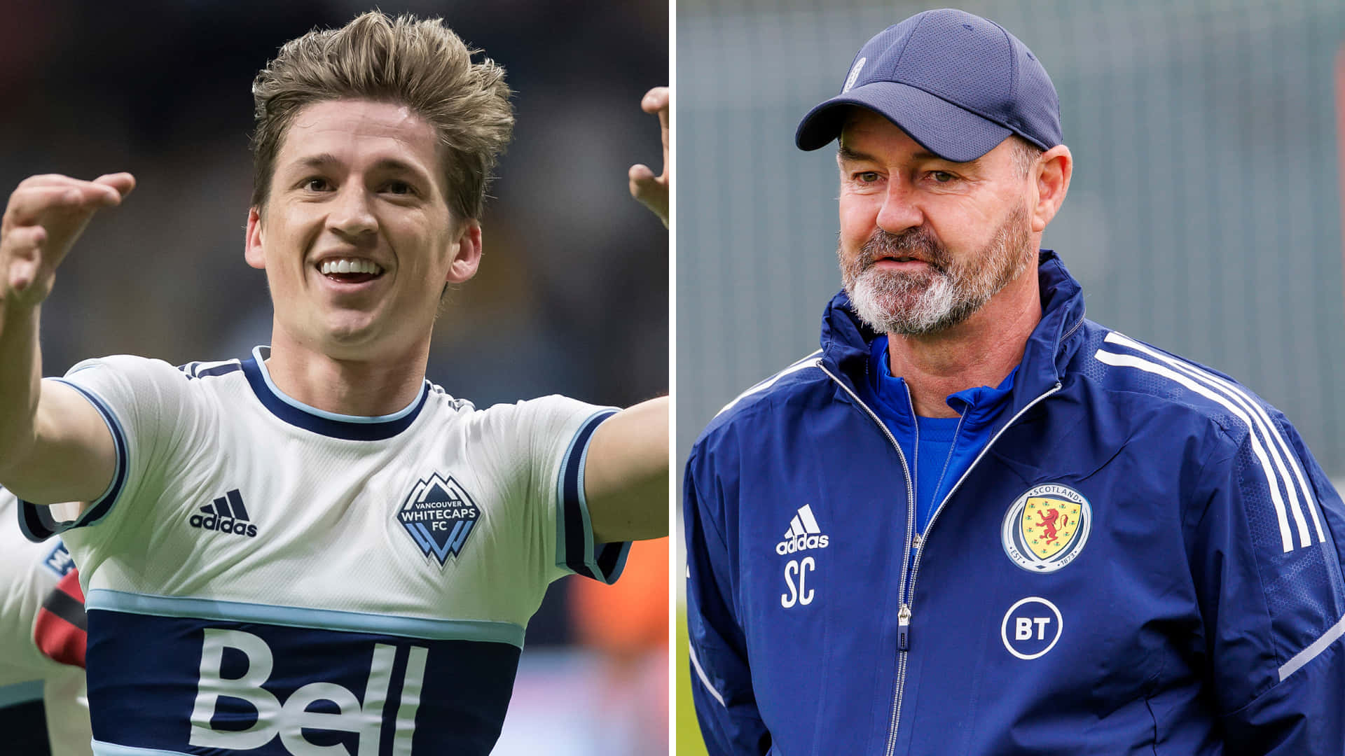 Vancouver Whitecaps FC Ryan Gauld And Steve Clarke Collage Wallpaper