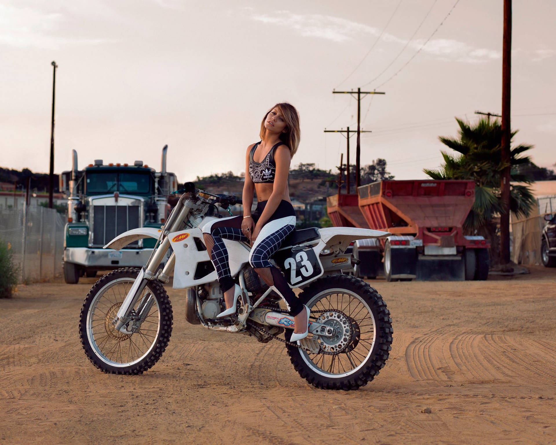 Vanessa Hudgens On A Motorbike Wallpaper