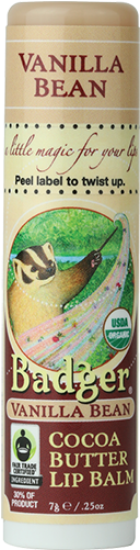 Vanilla Bean Cocoa Butter Lip Balm Badger PNG