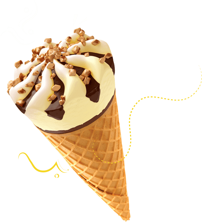 Vanilla Chocolate Ice Cream Conewith Nuts PNG