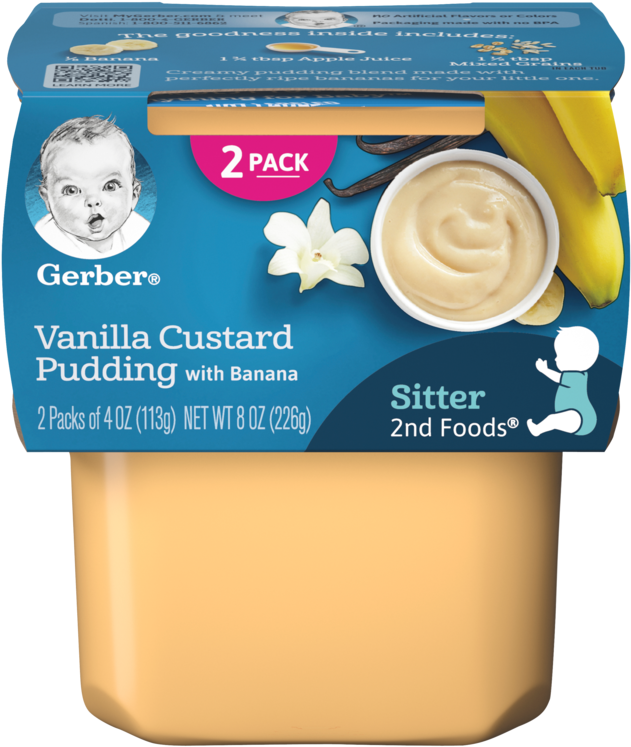 Vanilla Custard Pudding Banana Packaging PNG