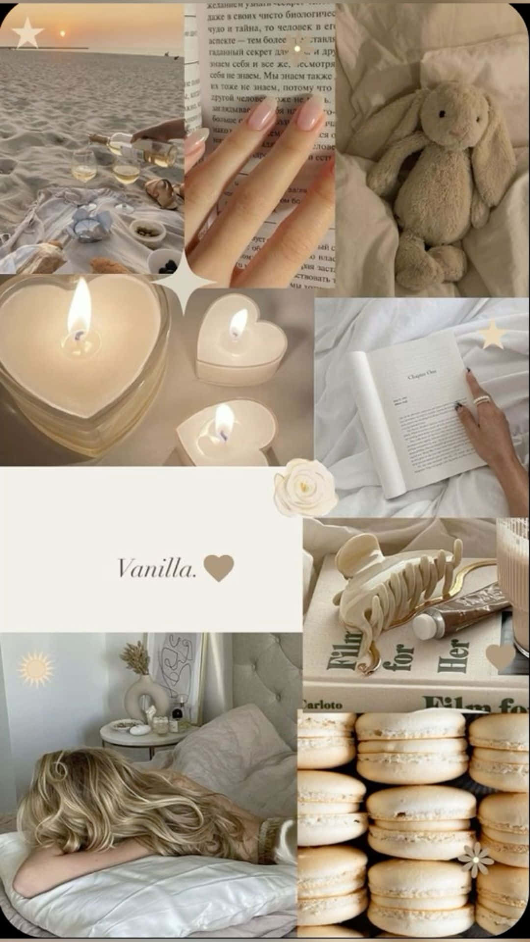 Vanilla Girl Aesthetic Collage Wallpaper