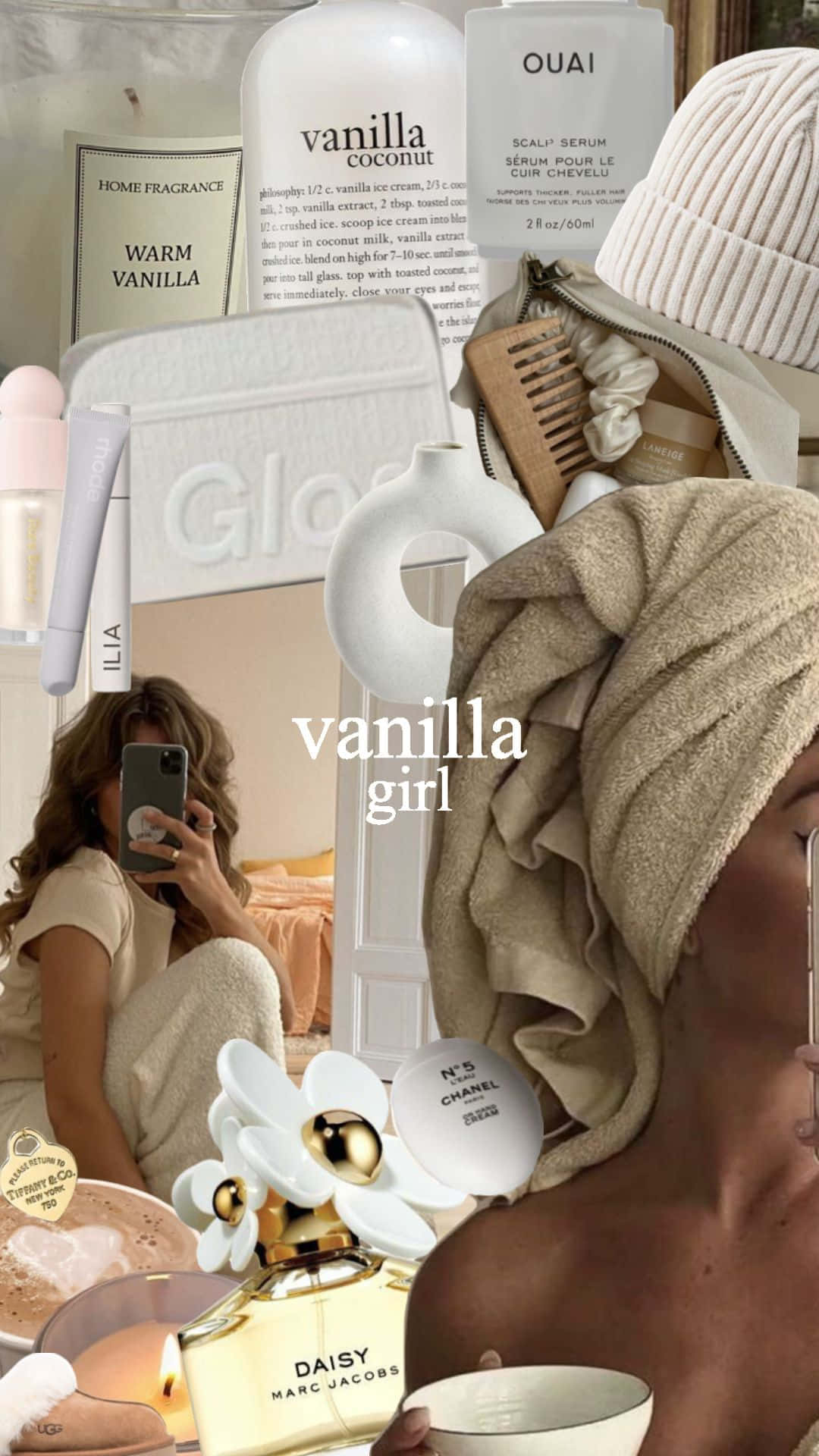 Vanilla Girl Aesthetic Collage Wallpaper