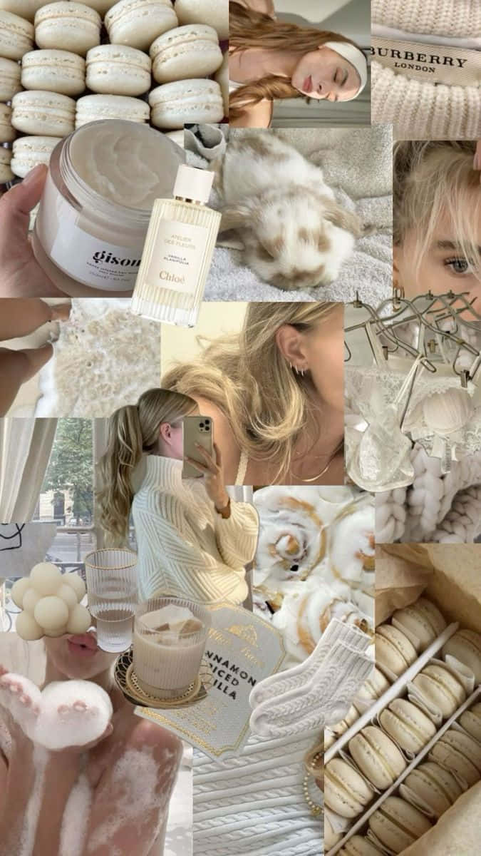 Vanilla Girl Aesthetic_ Collage Wallpaper