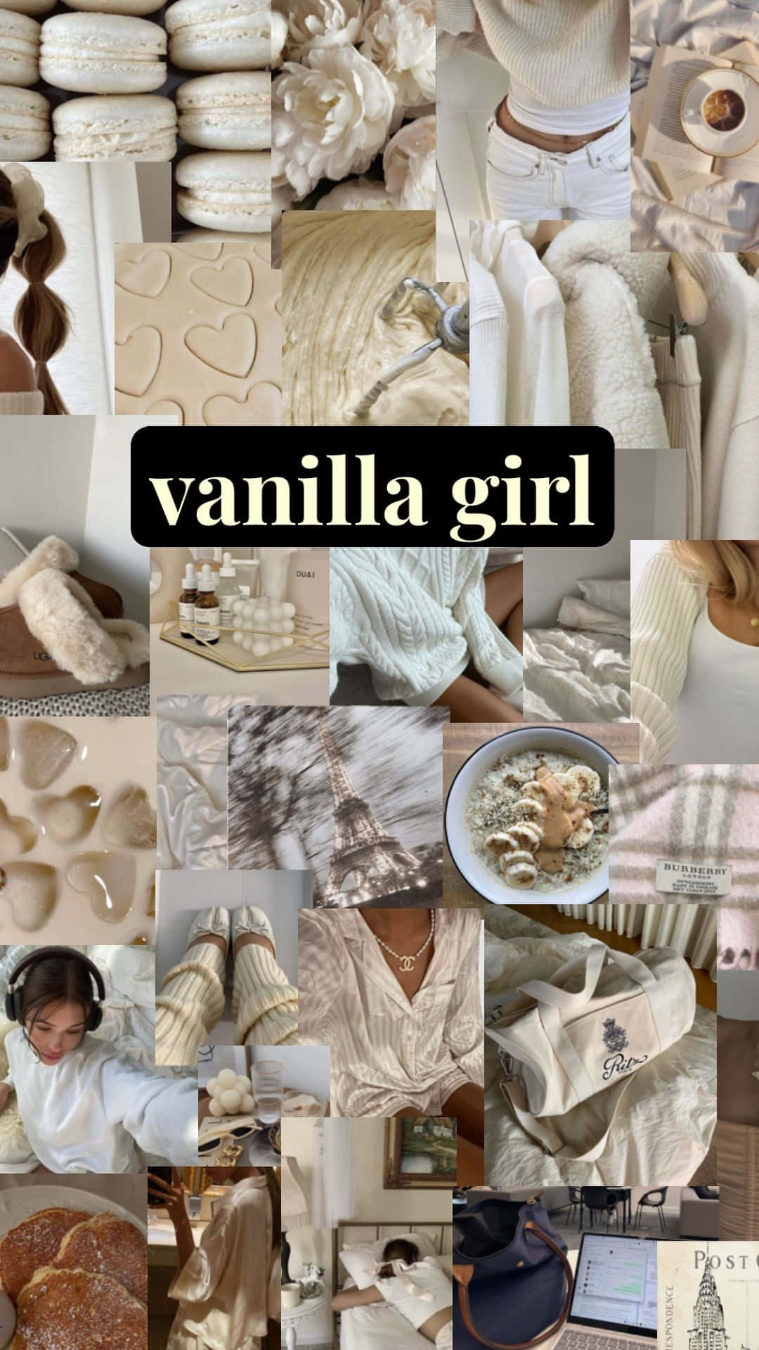 Vanilla Girl Aesthetic Collage Wallpaper