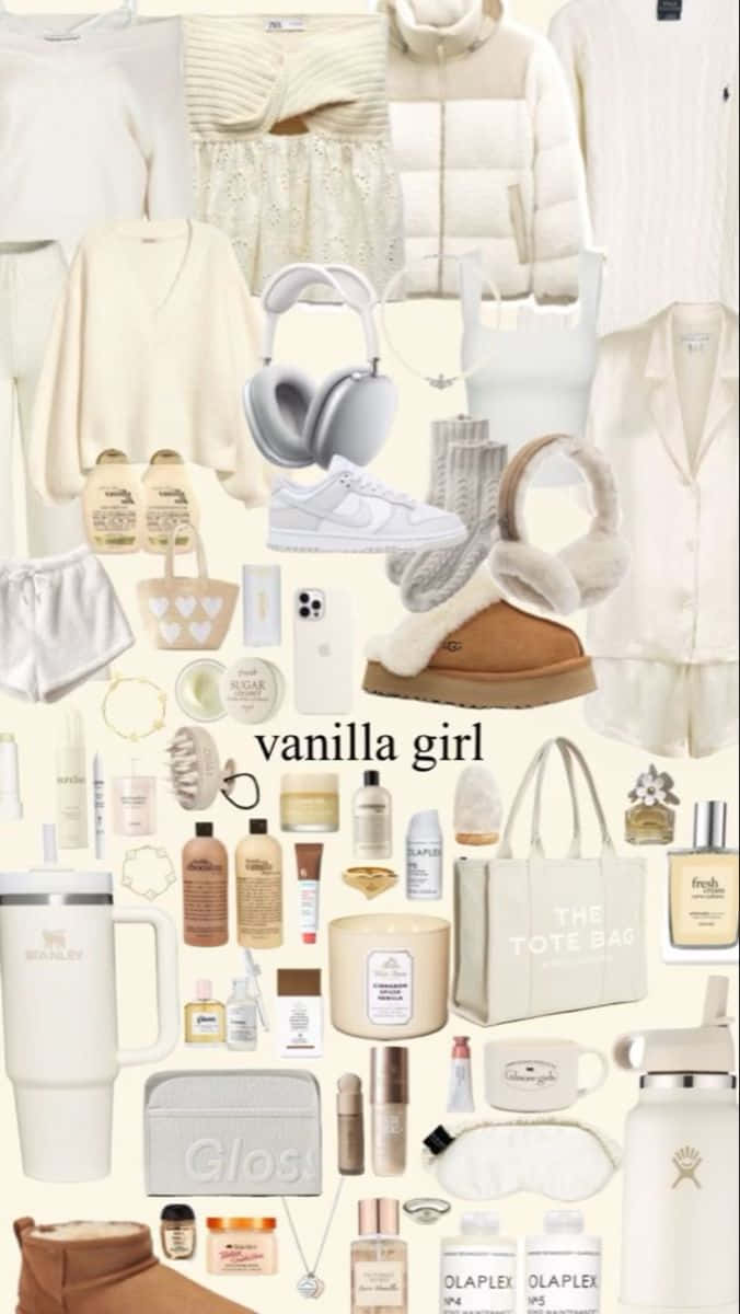 Vanilla Girl Aesthetic Collage Wallpaper