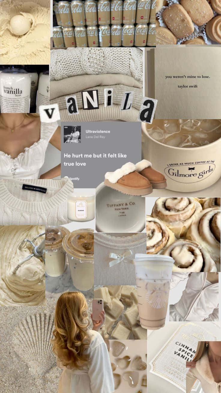 Vanilla Girl Aesthetic Collage Wallpaper