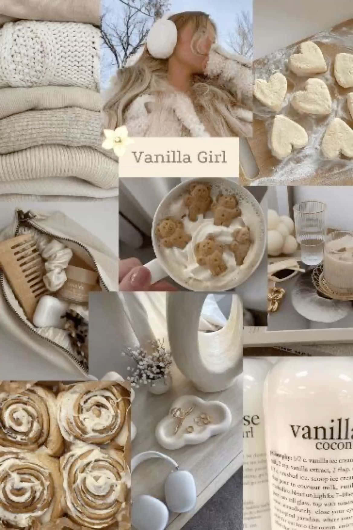 Vanilla Girl Aesthetic Collage Wallpaper