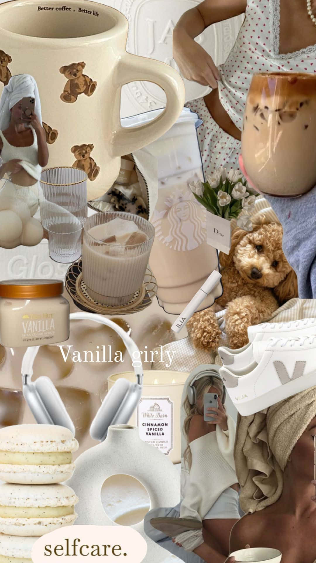 Vanilla Girl Aesthetic Collage Wallpaper