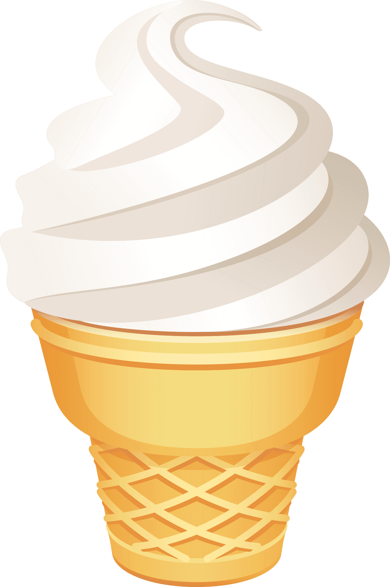 Vanilla Ice Cream Cone Graphic PNG