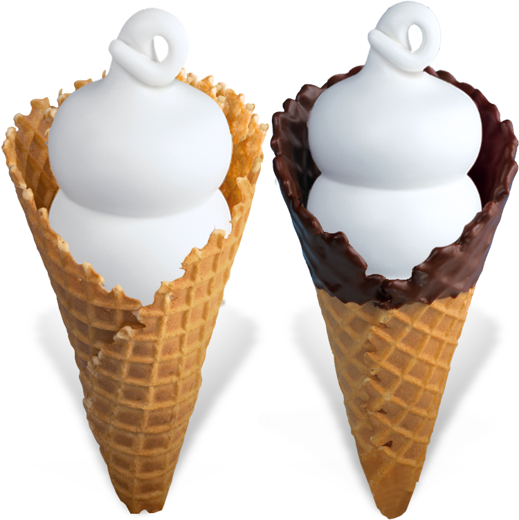 Download Vanilla Ice Cream Cones With Chocolate Dip | Wallpapers.com