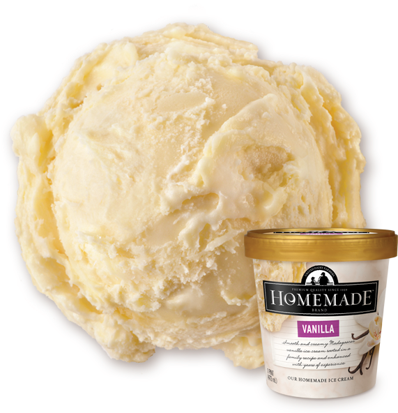 Vanilla Ice Cream Scoopand Container PNG