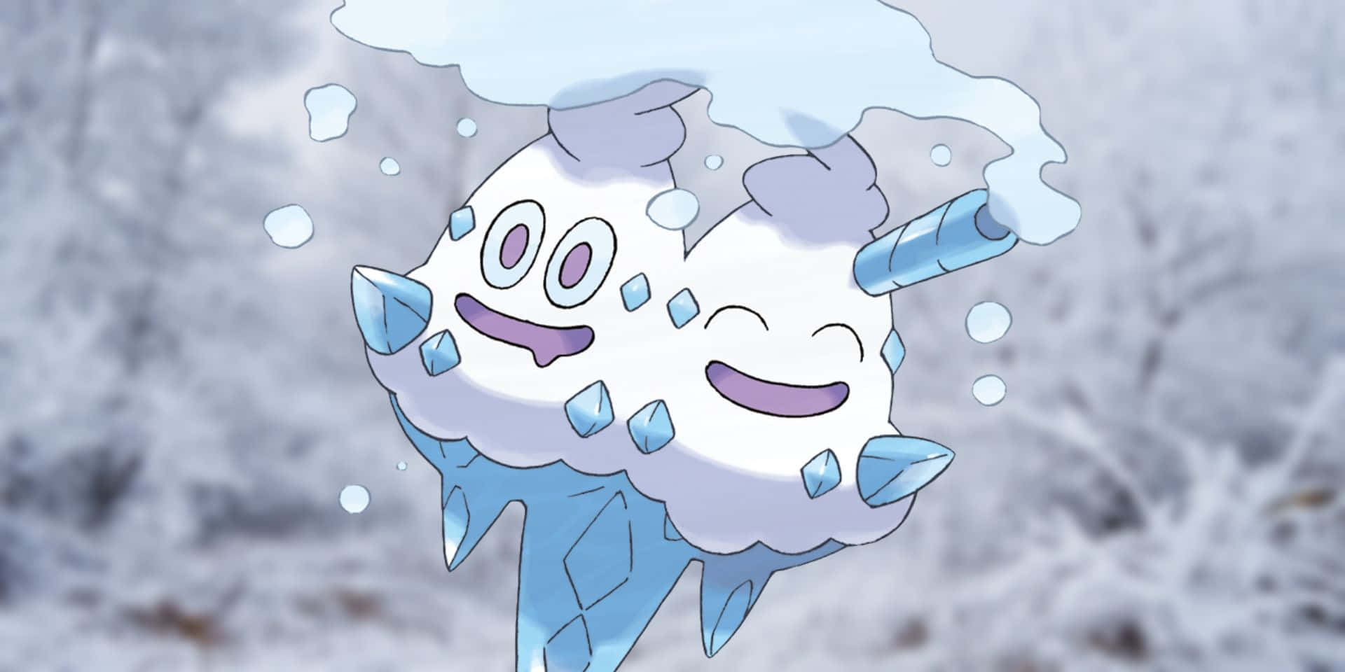 Vanilluxe From Pokemon In Snow Wallpaper