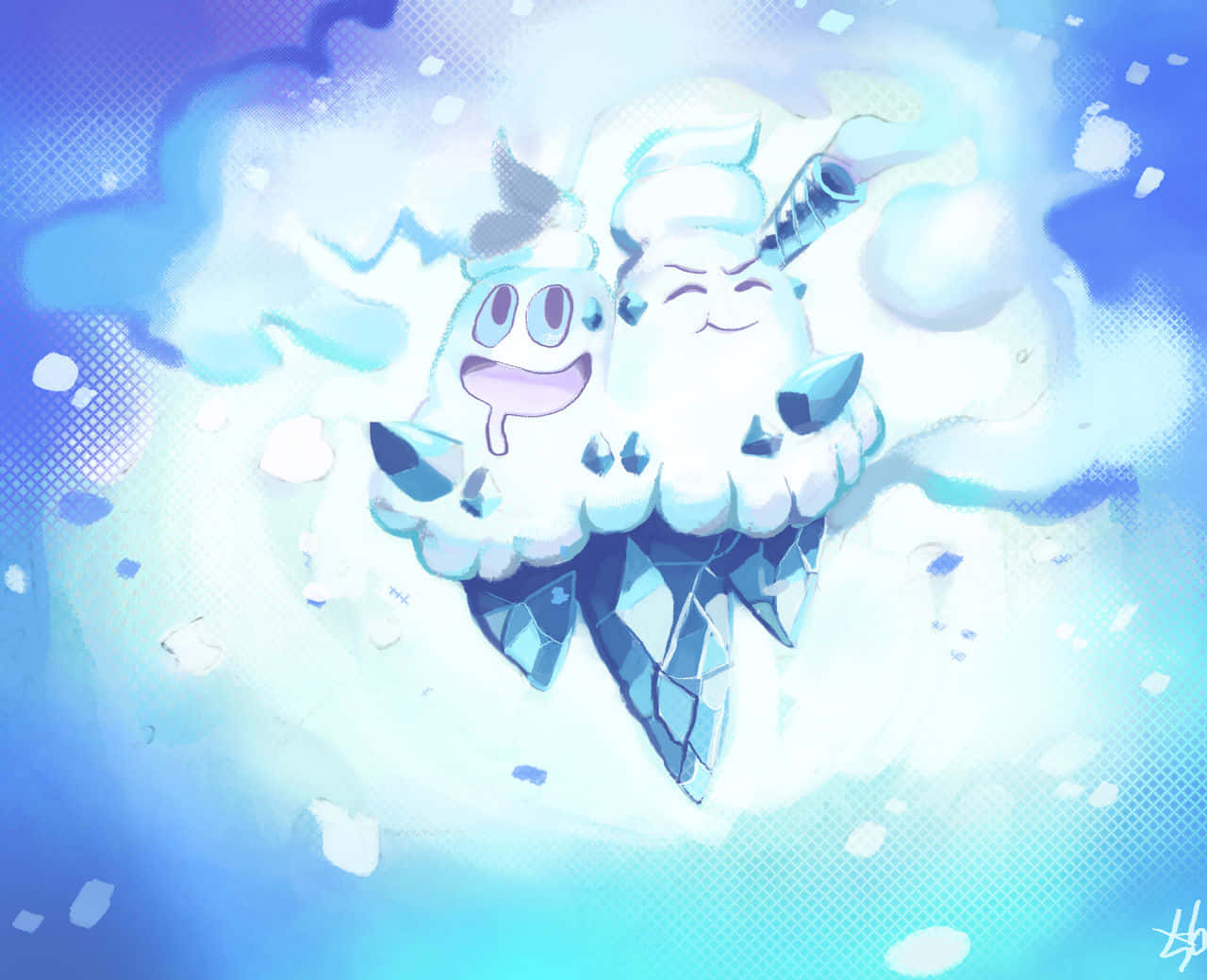 Vanilluxe In Snow Pokemon Wallpaper