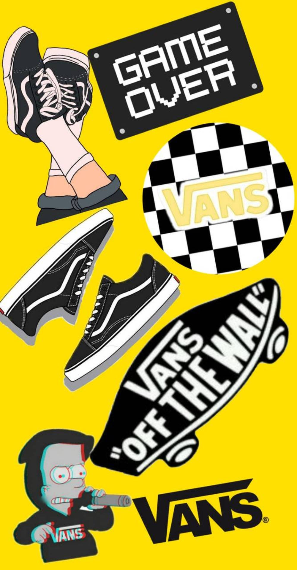 Vans Logo Black And Yellow Art Wallpaper