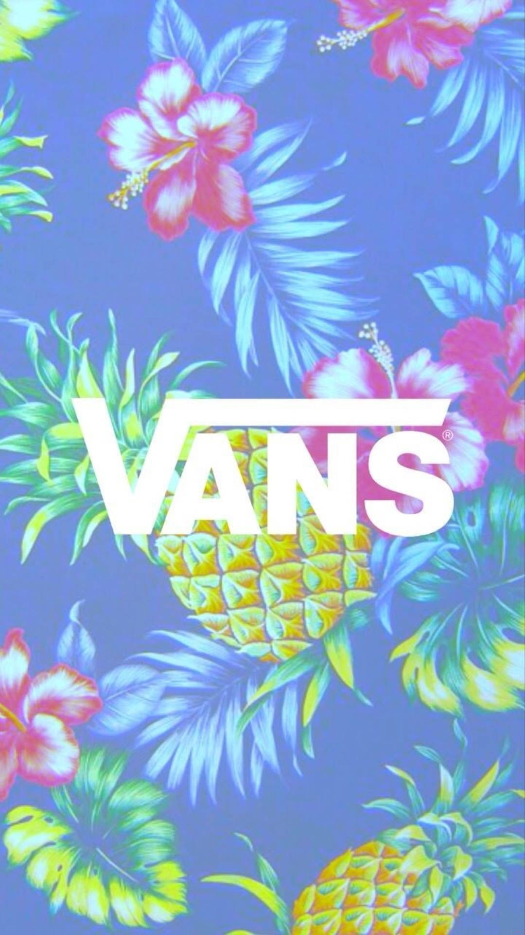 Vans Logo Flowers And Pineapples Wallpaper