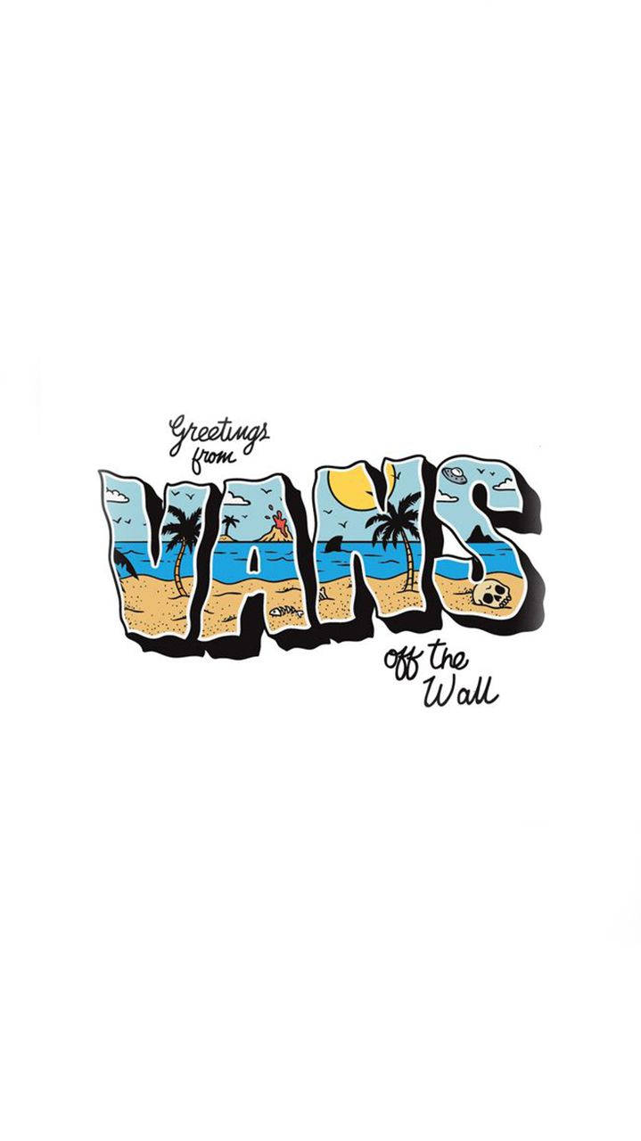 Vans Logo Representing Off-the-Wall Beach Style Wallpaper