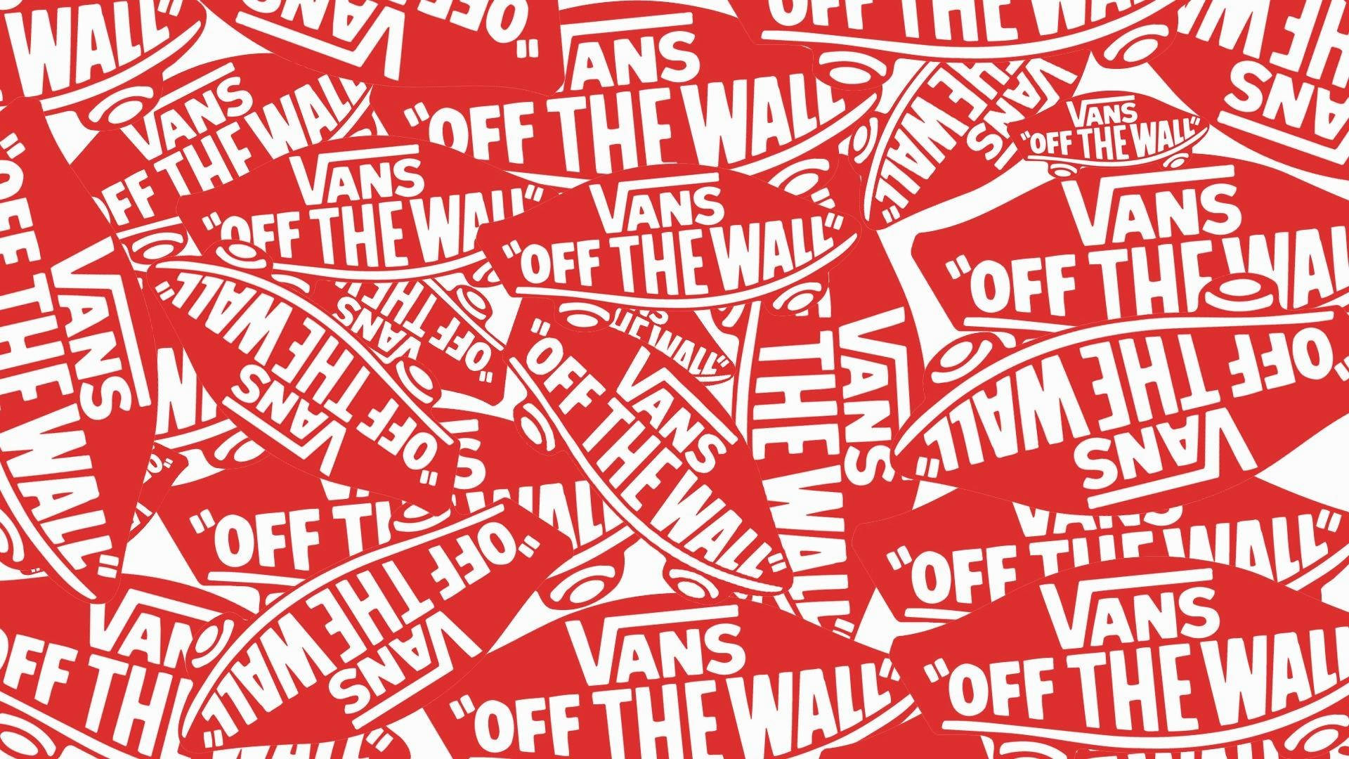 Vans Off The Wall Red Sticker Wallpaper