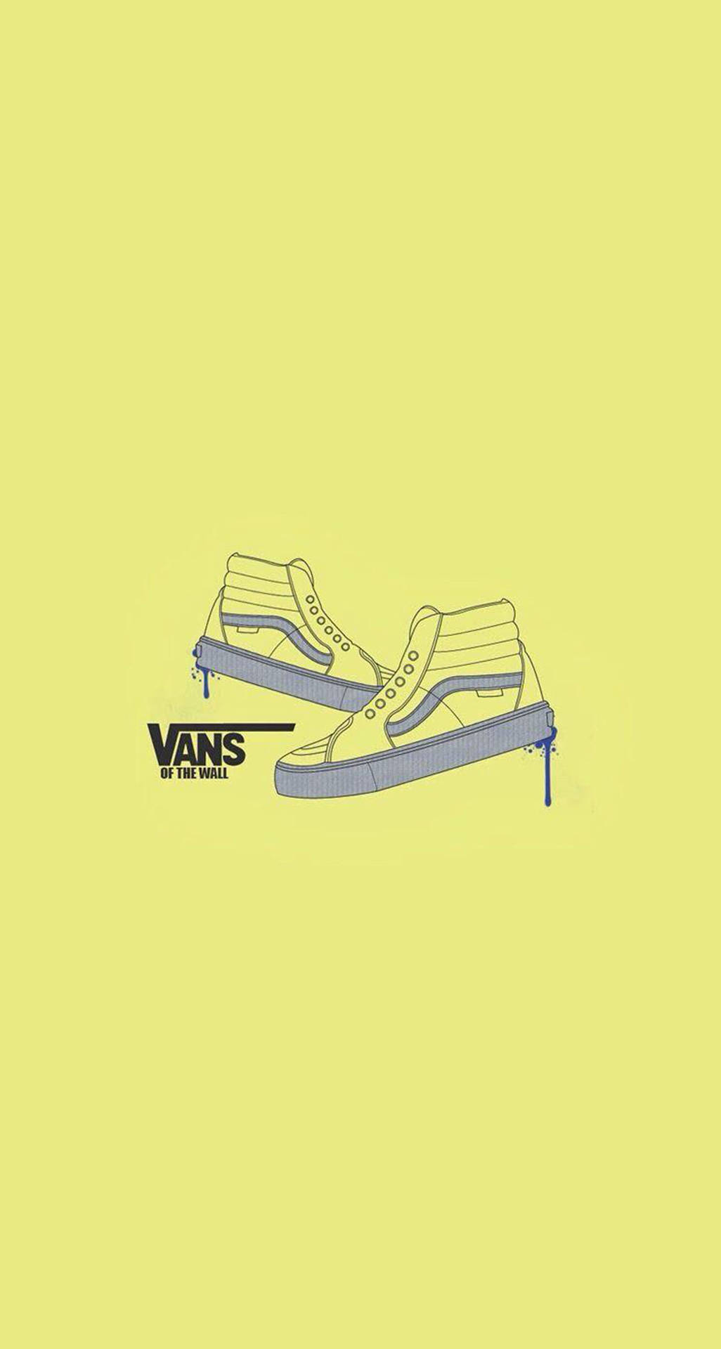 Vans Yellow And Gray Cartoon Shoe Wallpaper