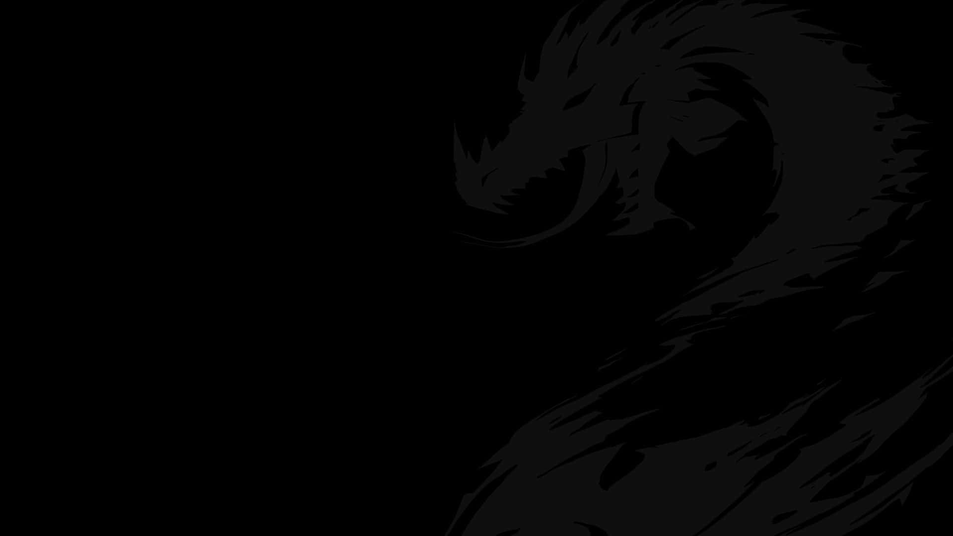 a black dragon with a black background