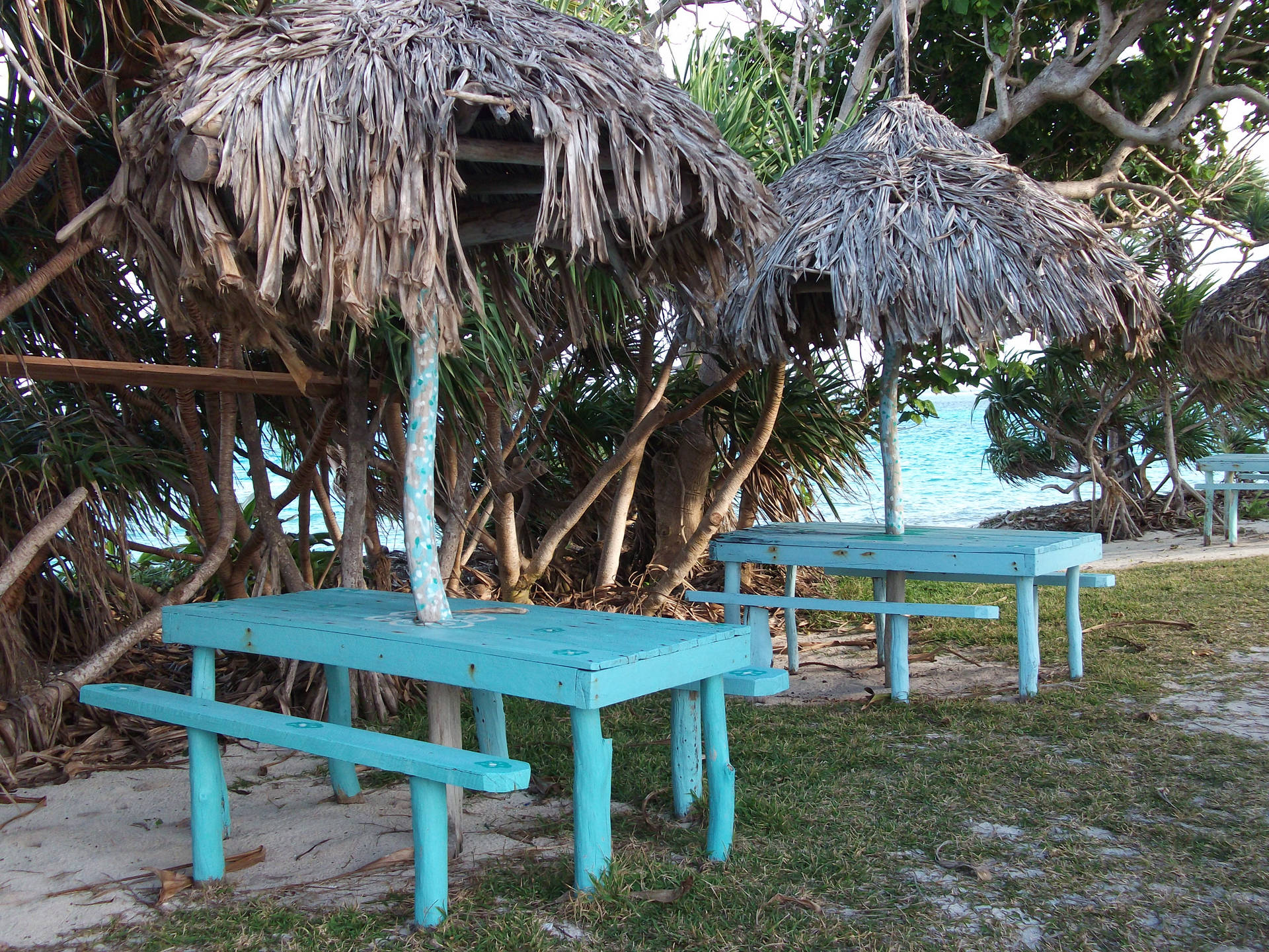 Vanuatu Beach Panchina Blu Sfondo