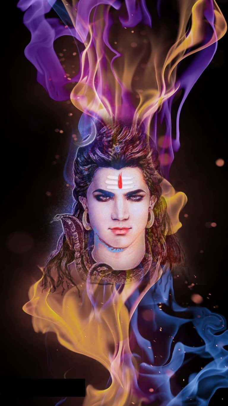 Vapid Face Of Shiva On Fire Wallpaper