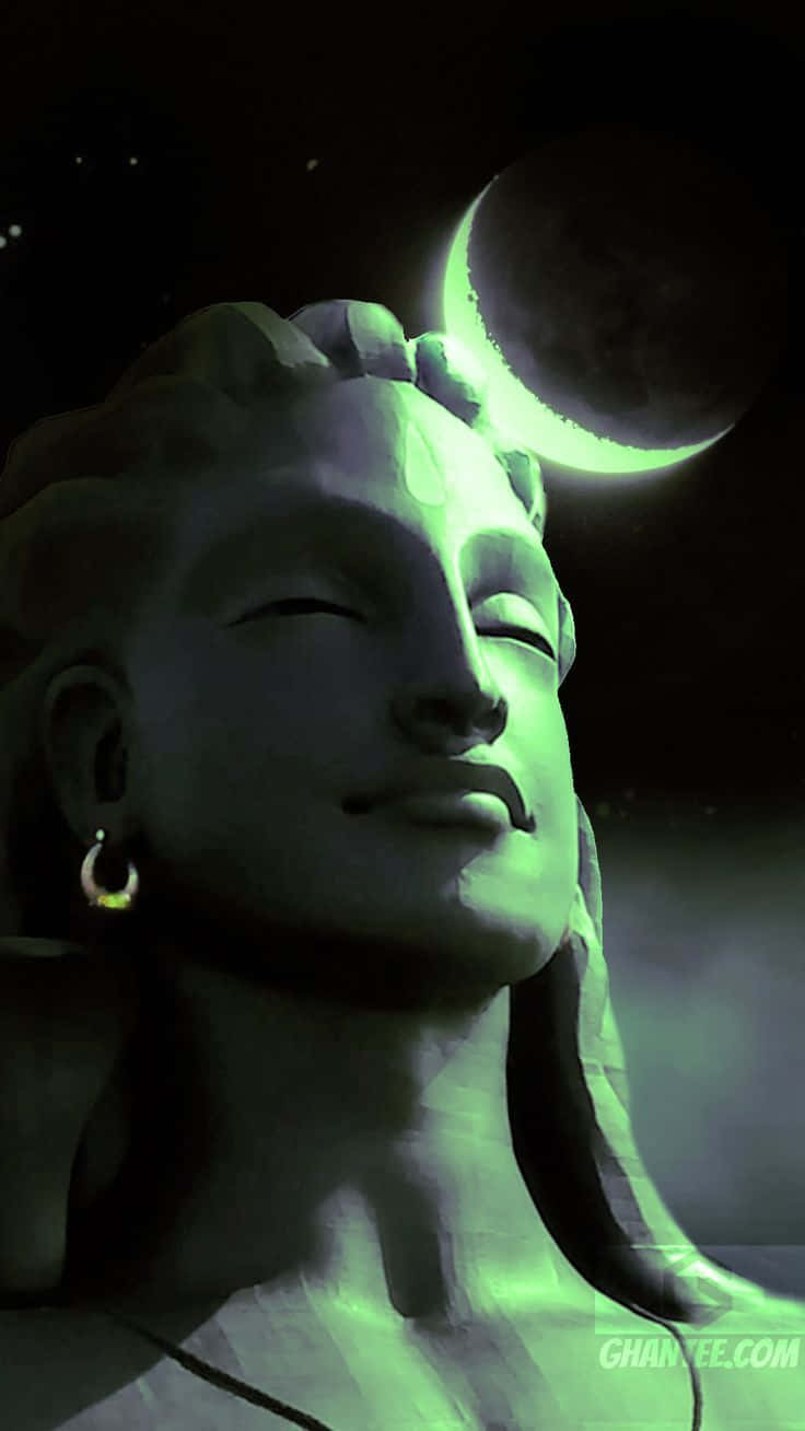Captivating Shiva Face Statue by Vapid Wallpaper